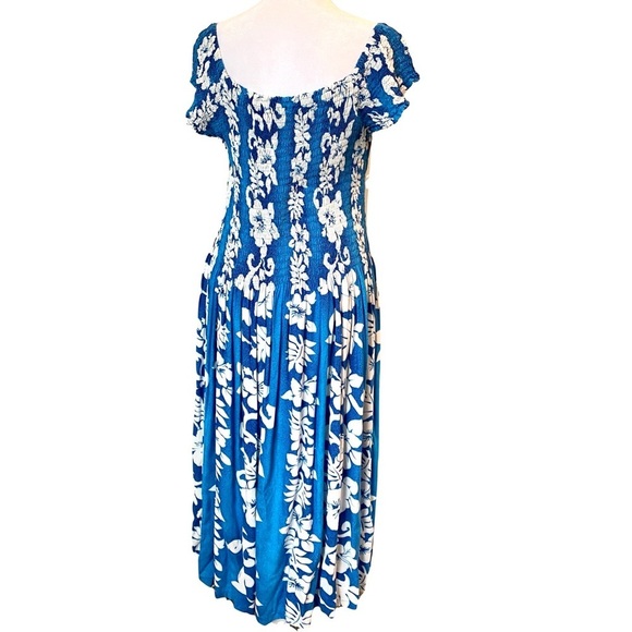 Sweet Lady Vintage Blue and White Floral Patterned Sundress Size XL - Picture 3 of 9
